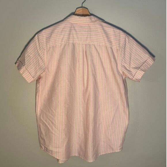 Women's Size 8 Vintage Cabin Creek Short Sleeve Pink Pin Stripe Button Up - Picture 2 of 5